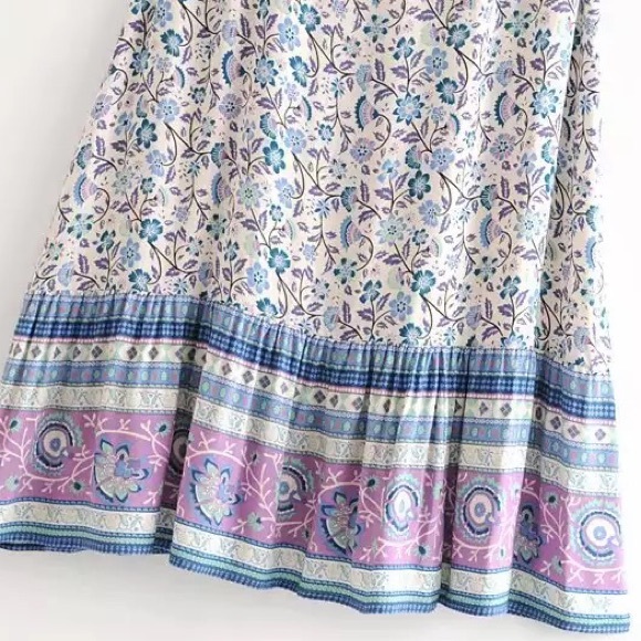 RESTOCKING🎉Western Chic Boho Floral Sun Dress - Picture 4 of 12